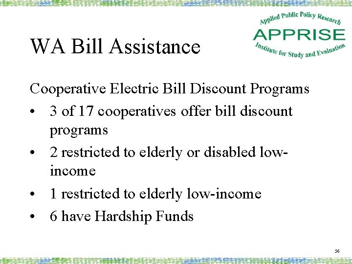 WA Bill Assistance Cooperative Electric Bill Discount Programs • 3 of 17 cooperatives offer