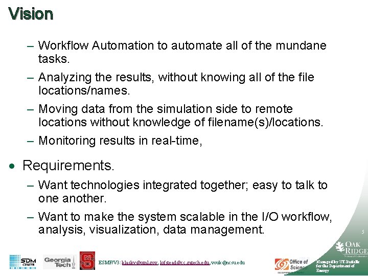 Vision – Workflow Automation to automate all of the mundane tasks. – Analyzing the