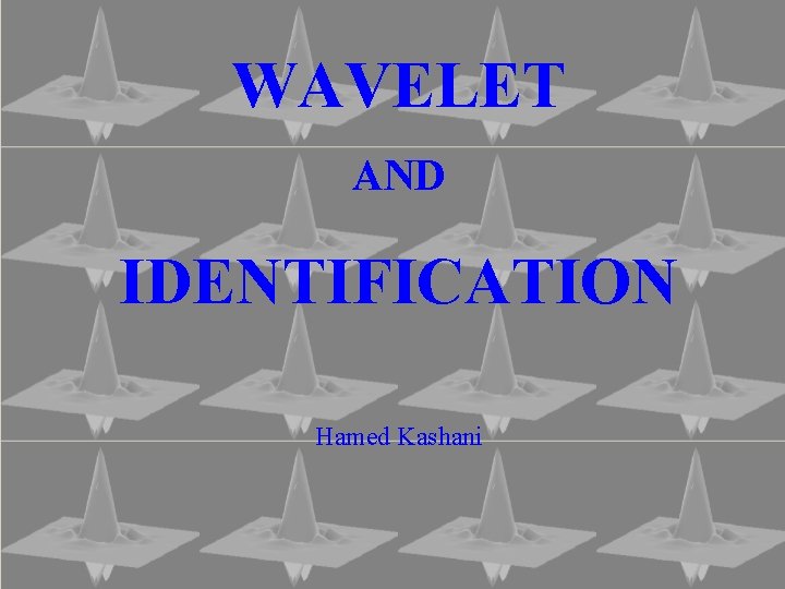 WAVELET AND IDENTIFICATION Hamed Kashani 