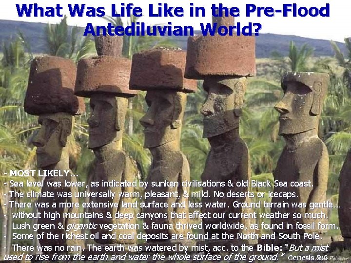 What Was Life Like in the Pre-Flood Antediluvian World? - MOST LIKELY… - Sea