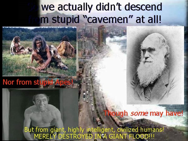 So we actually didn’t descend from stupid “cavemen” at all! Nor from stupid Apes!