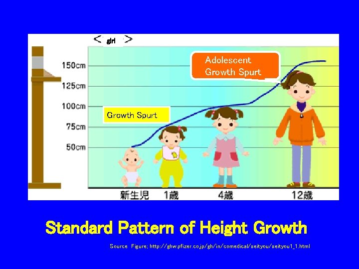 girl Adolescent Growth Spurt Standard Pattern of Height Growth Source Figure; http: //ghw. pfizer.