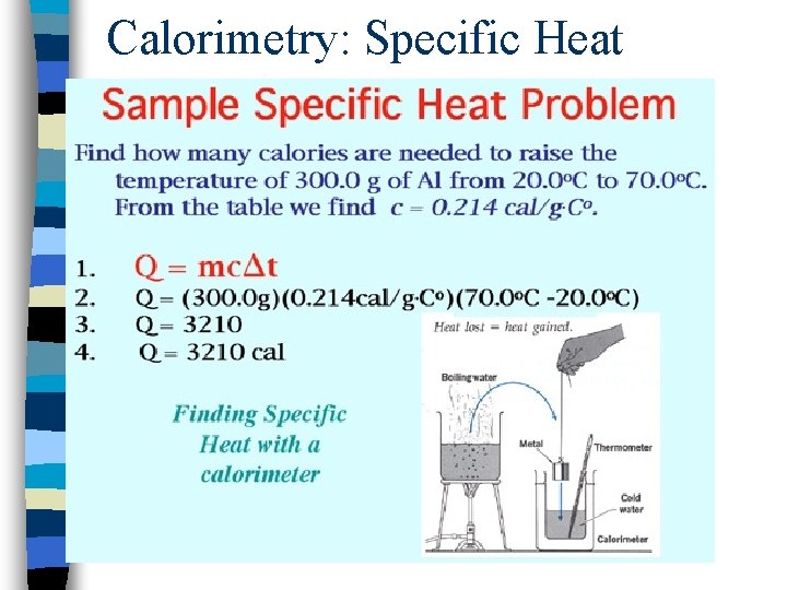 Calorimetry: Specific Heat 