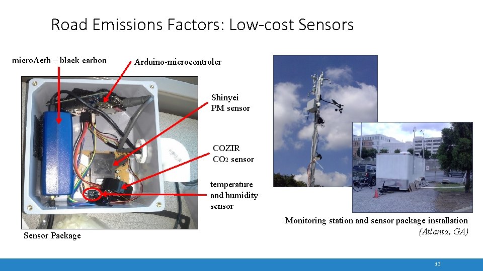 Road Emissions Factors: Low-cost Sensors micro. Aeth – black carbon Arduino-microcontroler Shinyei PM sensor