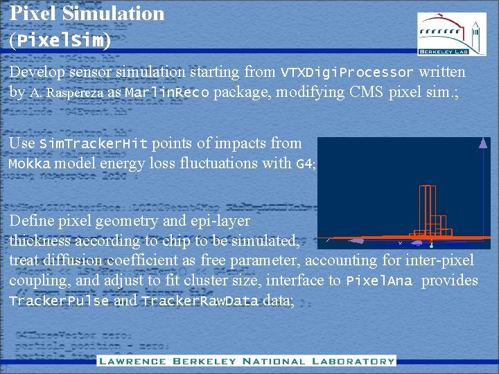 Pixel Simulation (Pixel. Sim) Develop sensor simulation starting from VTXDigi. Processor written by A. Pixel Simulation (Pixel. Sim) Develop sensor simulation starting from VTXDigi. Processor written by A.