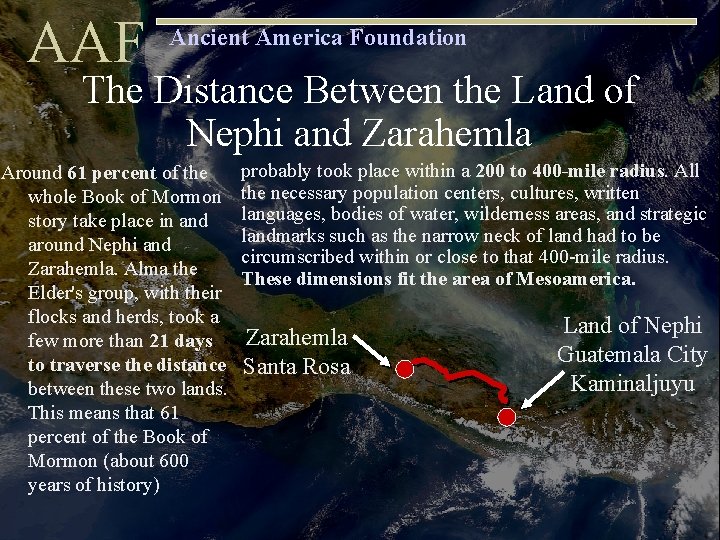 AAF Ancient America Foundation The Distance Between the Land of Nephi and Zarahemla Around