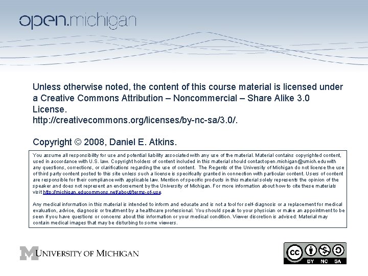 Unless otherwise noted, the content of this course material is licensed under a Creative