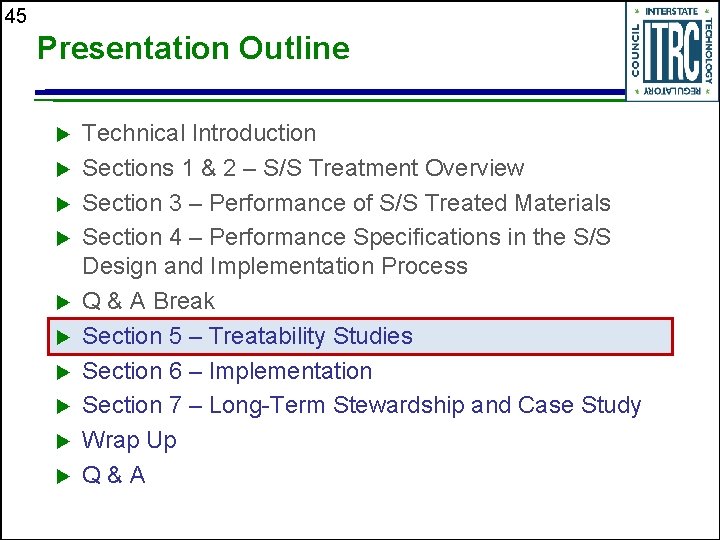 45 Presentation Outline u u u u u Technical Introduction Sections 1 & 2