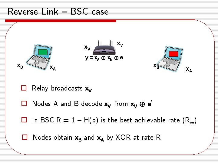 Reverse Link – BSC case x. V y = x A © x. B