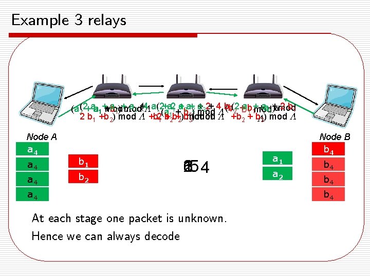 Example 3 relays a 2)+mod a + (4 a(2+a 2 a +2 a+2 a