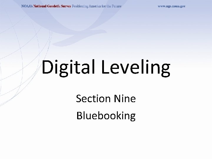 Digital Leveling Section Nine Bluebooking 