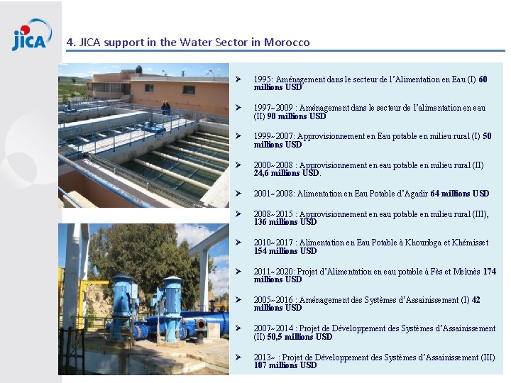 4. JICA support in the Water Sector in Morocco 1995: Aménagement dans le secteur