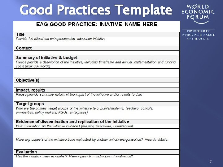 Good Practices Template 7 