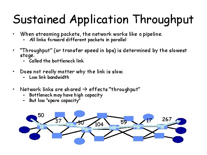 Sustained Application Throughput • When streaming packets, the networks like a pipeline. • “Throughput” Sustained Application Throughput • When streaming packets, the networks like a pipeline. • “Throughput”