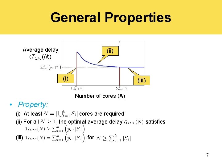 General Properties Average delay (TOPT(N)) (ii) (iii) Number of cores (N) • Property: (i)