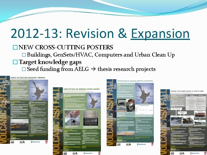 2012 -13: Revision & Expansion �NEW CROSS-CUTTING POSTERS � Buildings, Gen. Sets/HVAC, Computers and