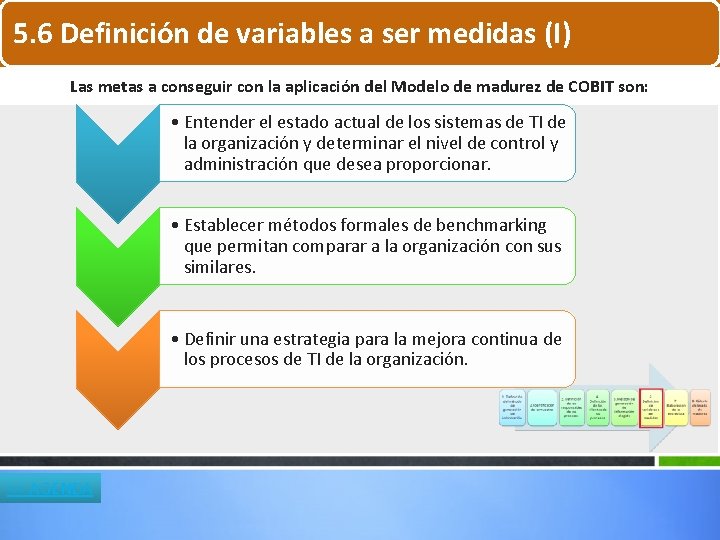 5. 6 Definición de variables a ser medidas (I) Las metas a conseguir con 5. 6 Definición de variables a ser medidas (I) Las metas a conseguir con