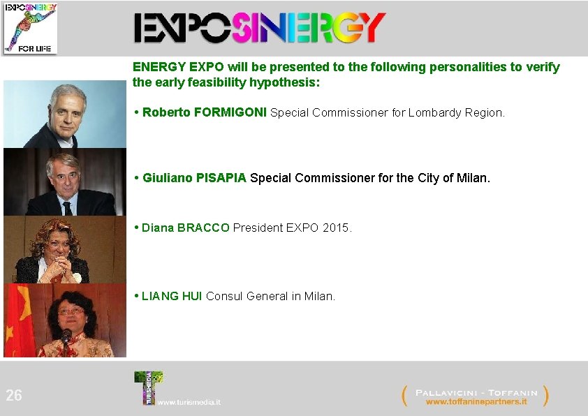 ENERGY EXPO will be presented to the following personalities to verify the early feasibility