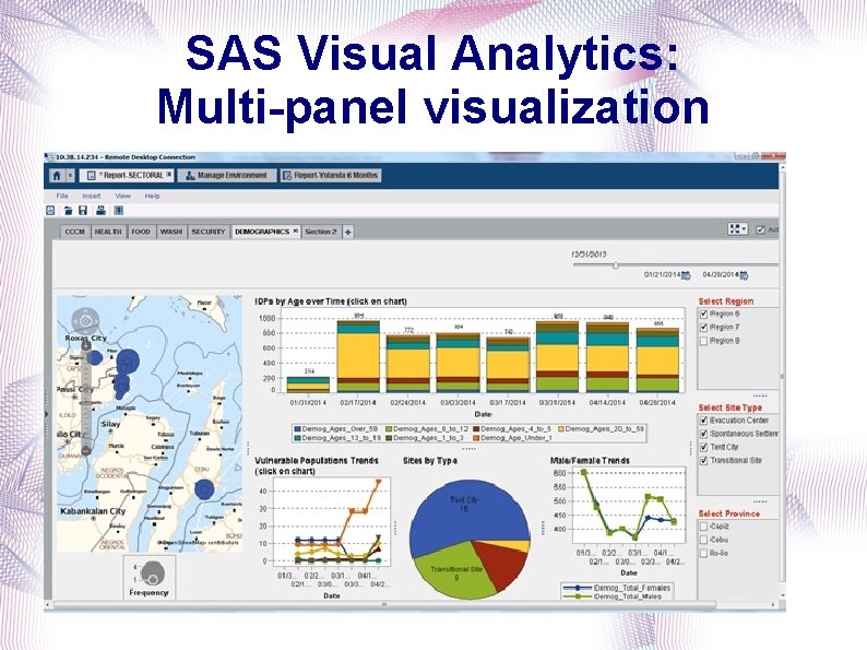 SAS Visual Analytics: Multi-panel visualization 