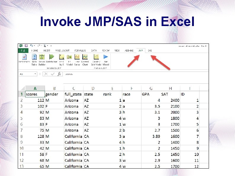 Invoke JMP/SAS in Excel 
