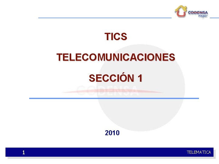 TICS TELECOMUNICACIONES SECCIÓN 1 2010 1 TELEMATICA 