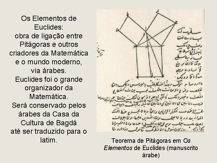 Os Elementos de Euclides: obra de ligação entre Pitágoras e outros criadores da Matemática