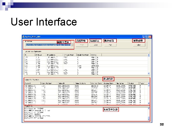 User Interface 32 