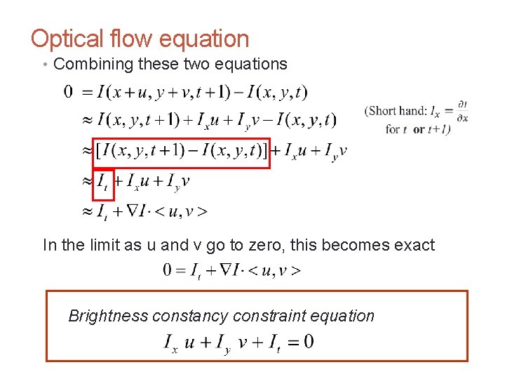 Motion and Optic Flow CS 4495 Computer Vision – A. Bobick Optical flow equation Motion and Optic Flow CS 4495 Computer Vision – A. Bobick Optical flow equation