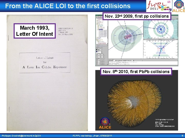 From the ALICE LOI to the first collisions Nov. 23 rd 2009, first pp