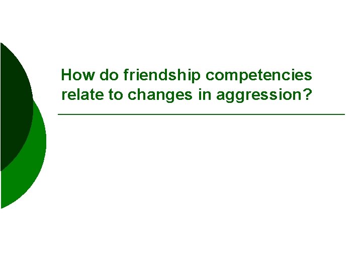 How do friendship competencies relate to changes in aggression? 