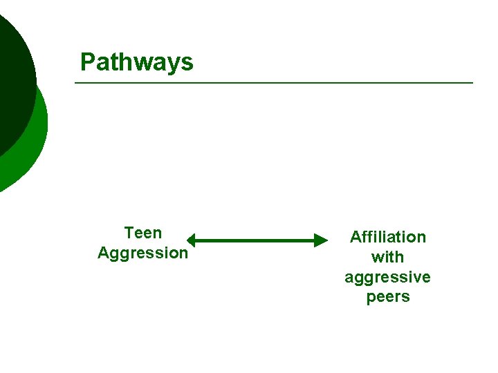 Pathways Teen Aggression Affiliation with aggressive peers 