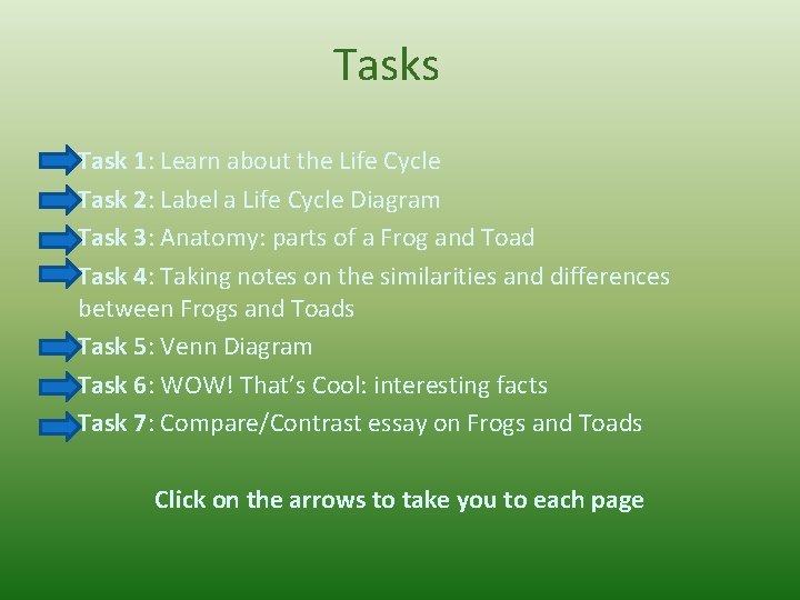 Tasks Task 1: Learn about the Life Cycle Task 2: Label a Life Cycle