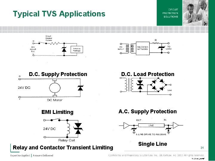 Typical TVS Applications D. C. Supply Protection D. C. Load Protection EMI Limiting A. Typical TVS Applications D. C. Supply Protection D. C. Load Protection EMI Limiting A.