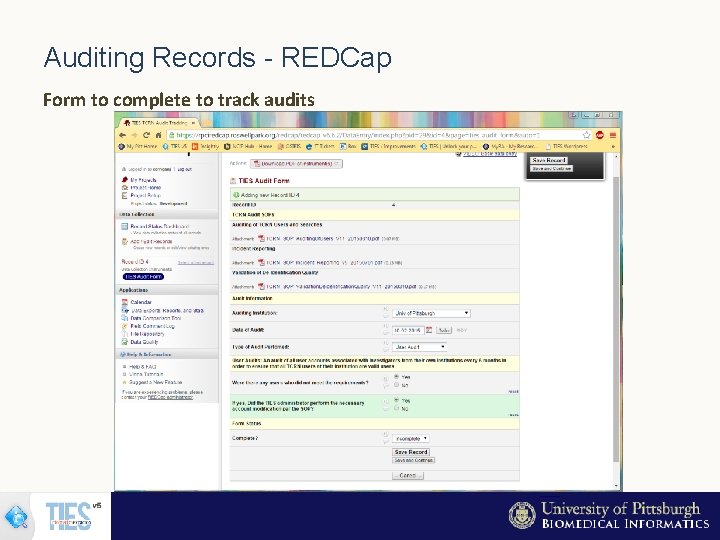 Auditing Records - REDCap Form to complete to track audits 