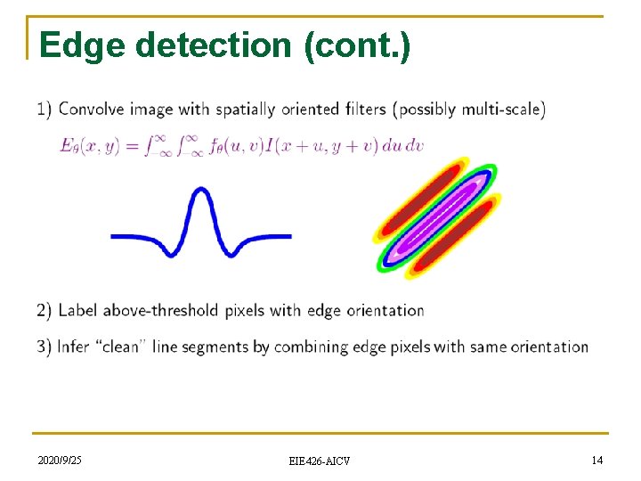 Edge detection (cont. ) 2020/9/25 EIE 426 -AICV 14 