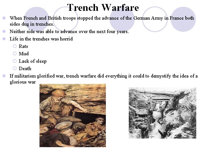 Trench Warfare l When French and British troops stopped the advance of the German