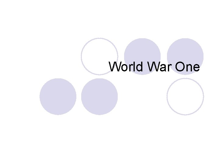 World War One 