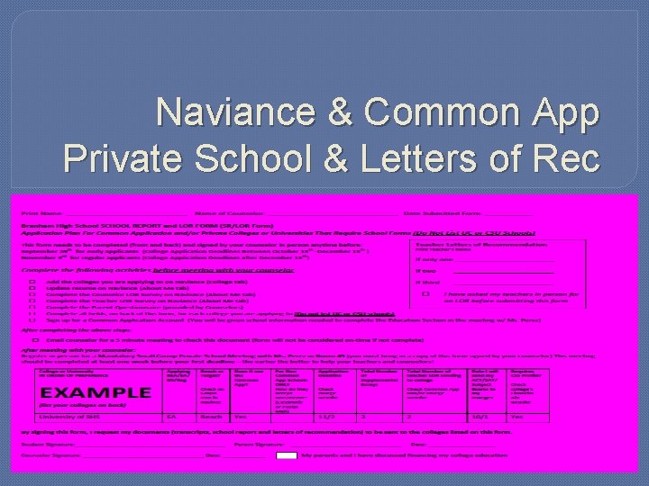 Naviance & Common App Private School & Letters of Rec 