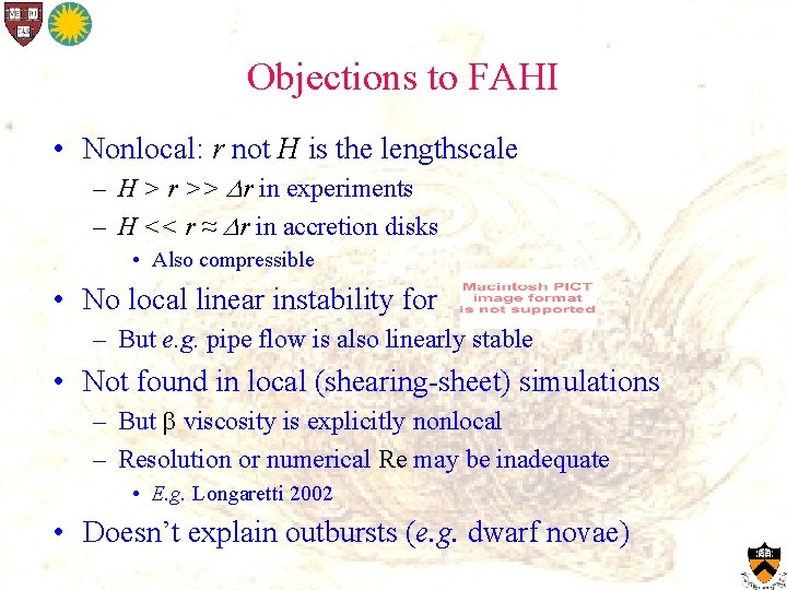Objections to FAHI • Nonlocal: r not H is the lengthscale – H >