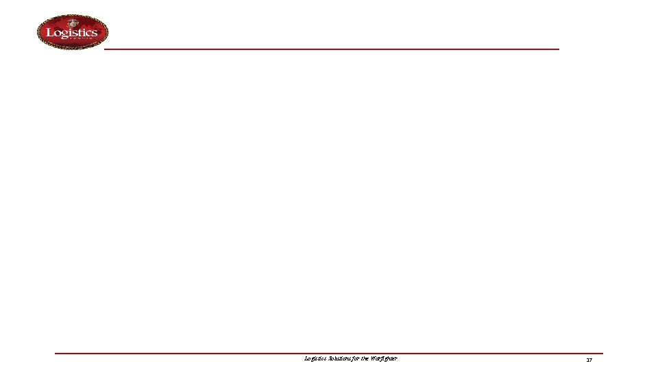 Logistics Solutions for the Warfighter 17 