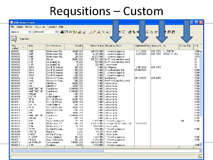 Requsitions – Custom 