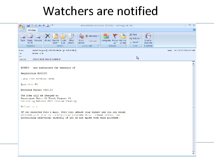 Watchers are notified 