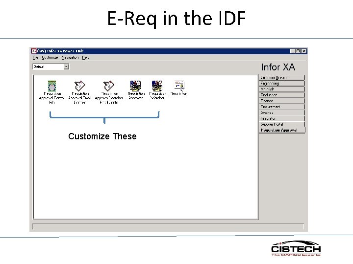 E-Req in the IDF Customize These 