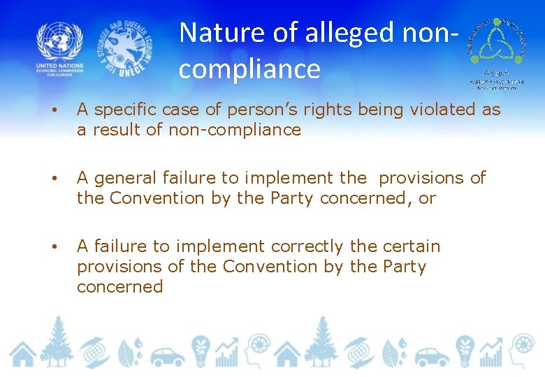 Nature of alleged noncompliance • A specific case of person’s rights being violated as