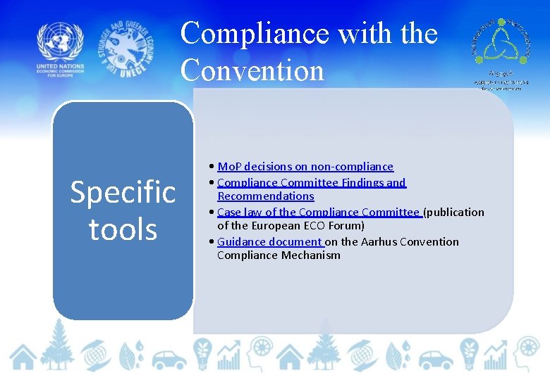 Compliance with the Convention Specific tools • Mo. P decisions on non-compliance • Compliance