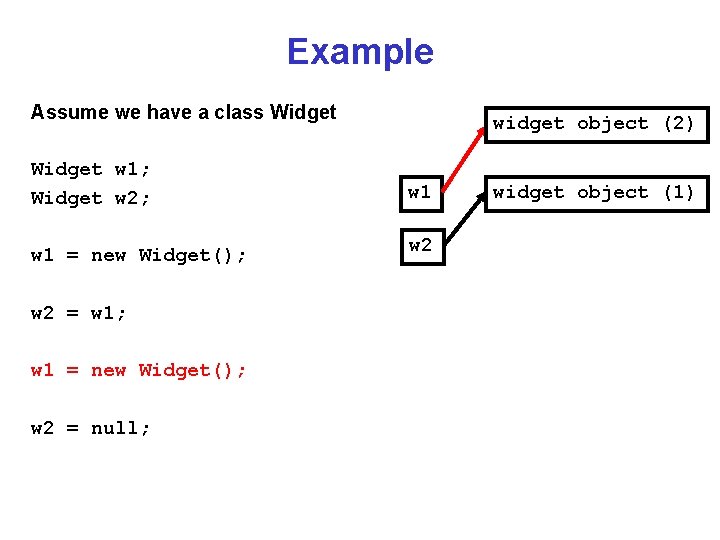 Example Assume we have a class Widget w 1; Widget w 2; w 1