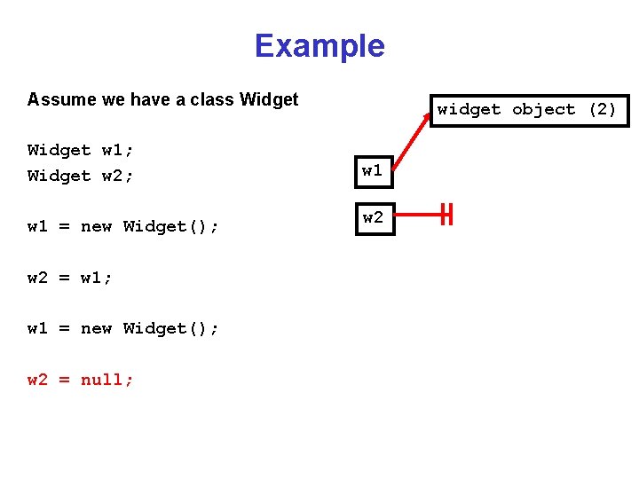 Example Assume we have a class Widget w 1; Widget w 2; w 1