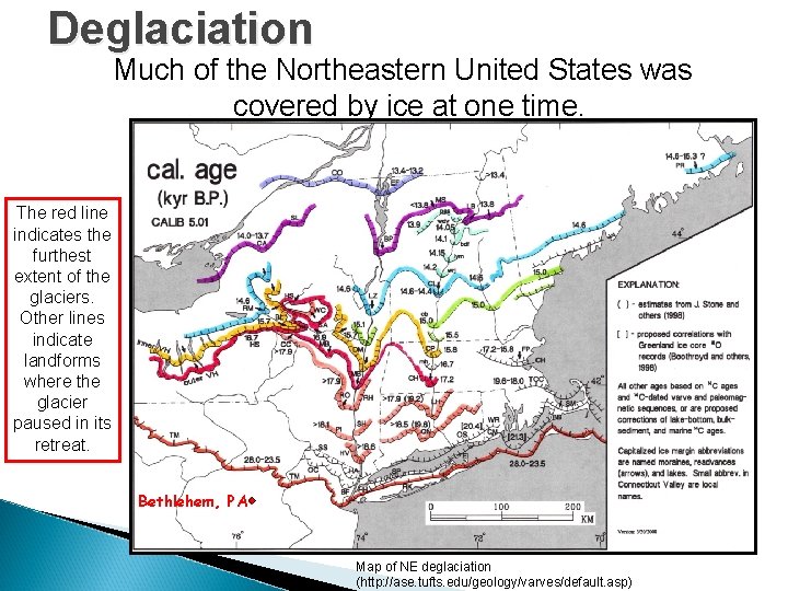 Deglaciation Much of the Northeastern United States was covered by ice at one time.