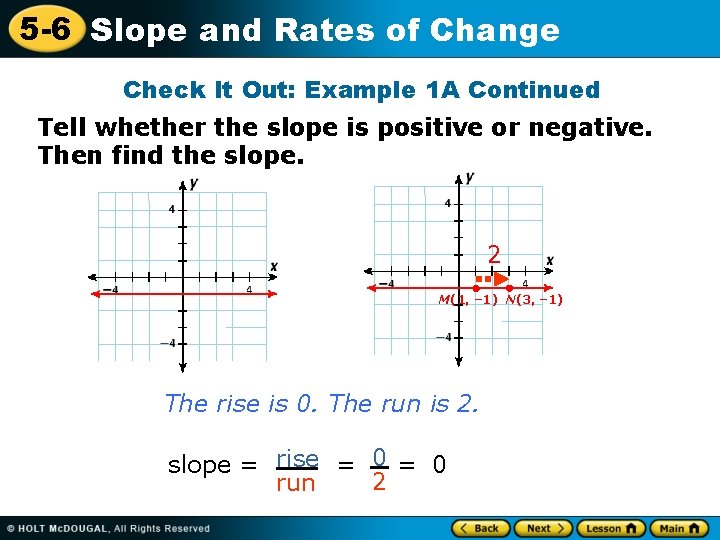 5 -6 Slope and Rates of Change Check It Out: Example 1 A Continued