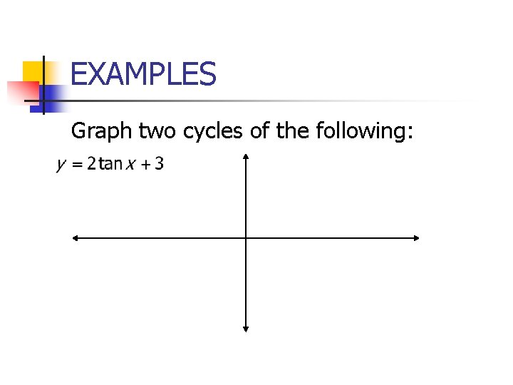 EXAMPLES Graph two cycles of the following: 